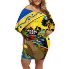 Eels Rugby ANZAC Day Off Shoulder Short Dress Parra Mascot Rosemary Starry Night