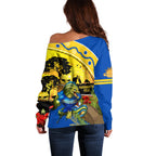 Eels Rugby ANZAC Day Off Shoulder Sweater Parra Mascot Rosemary Starry Night