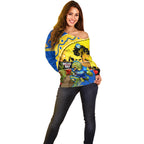 Eels Rugby ANZAC Day Off Shoulder Sweater Parra Mascot Rosemary Starry Night