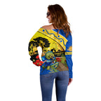 Eels Rugby ANZAC Day Off Shoulder Sweater Parra Mascot Rosemary Starry Night