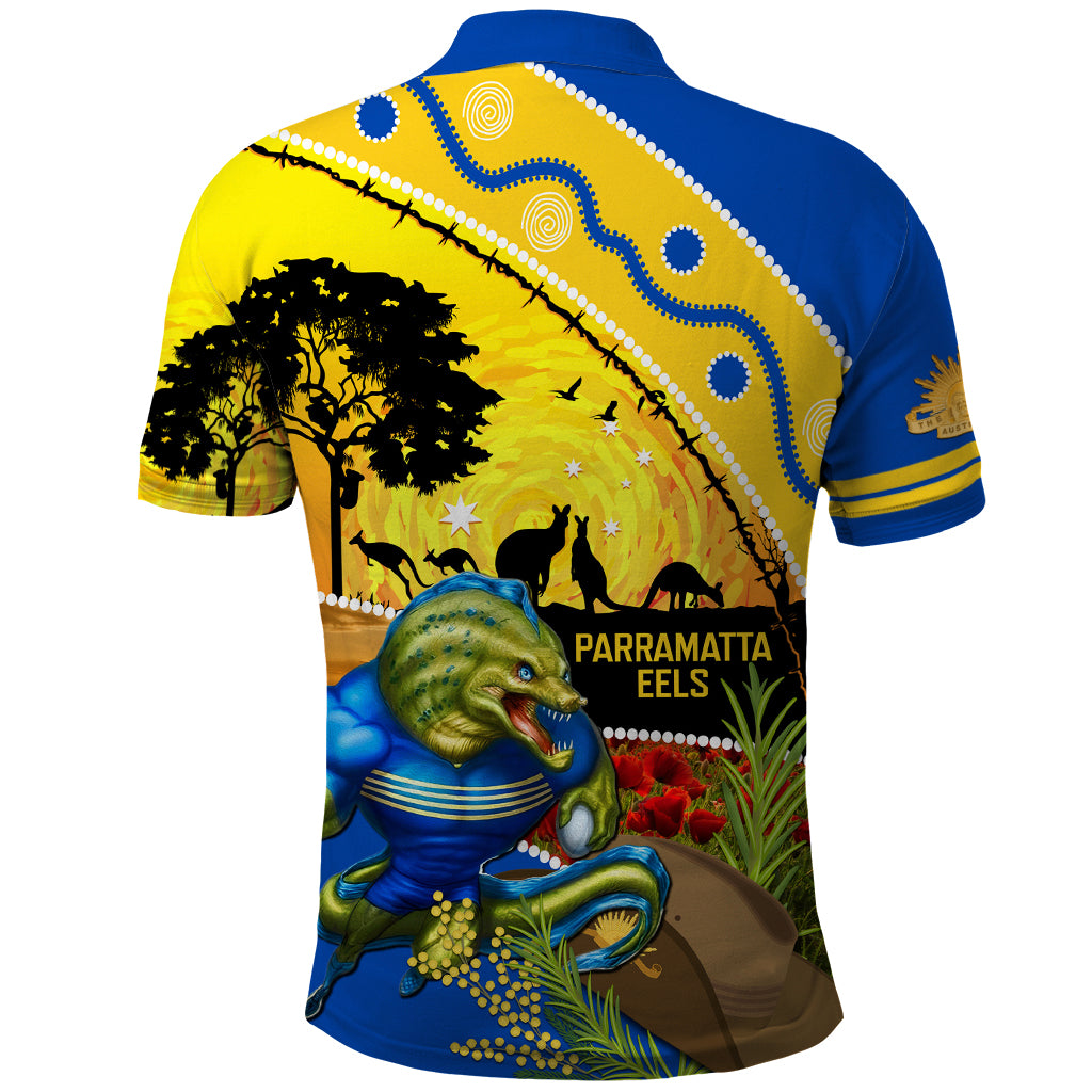 Eels Rugby ANZAC Day Polo Shirt Parra Mascot Rosemary Starry Night
