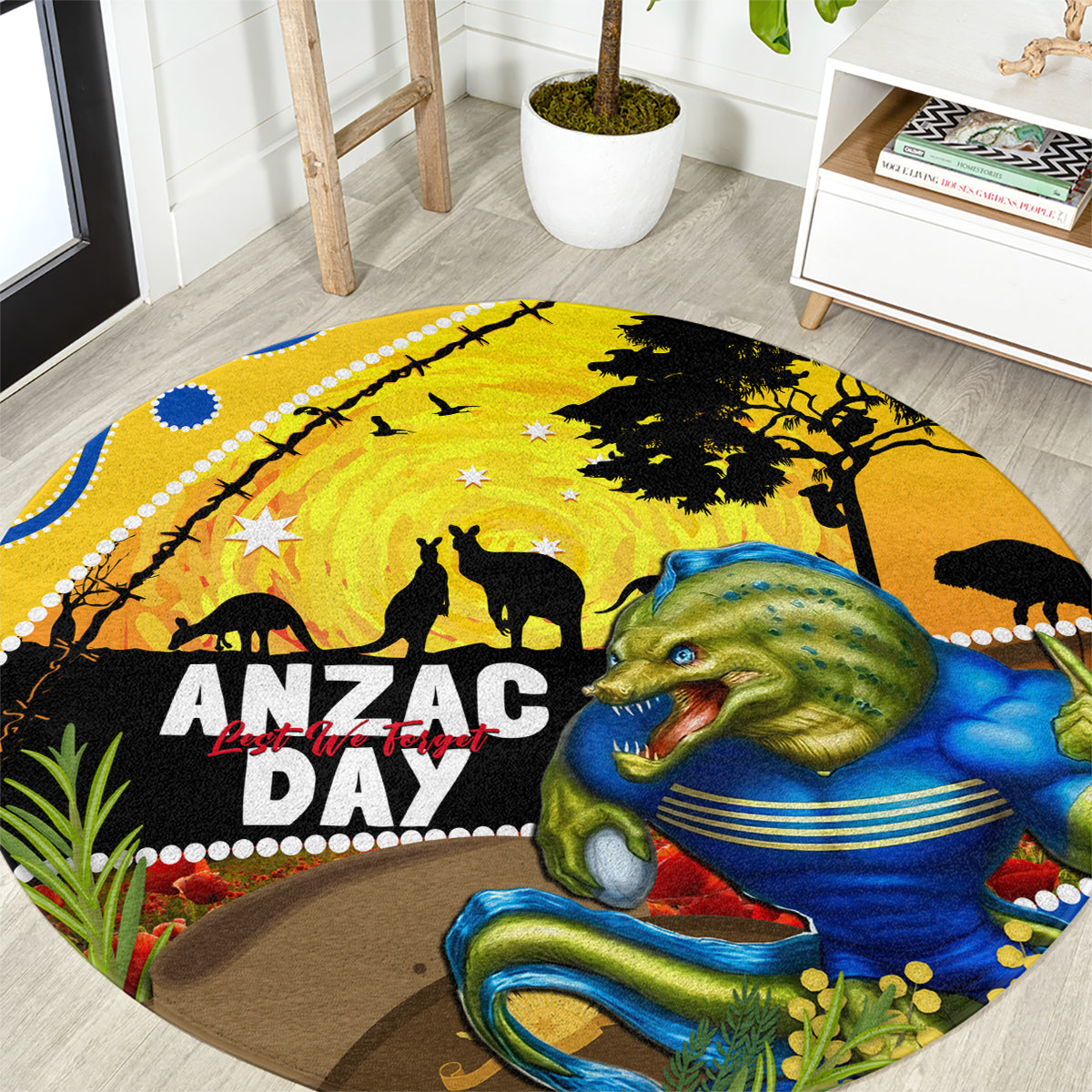 Eels Rugby ANZAC Day Round Carpet Parra Mascot Rosemary Starry Night