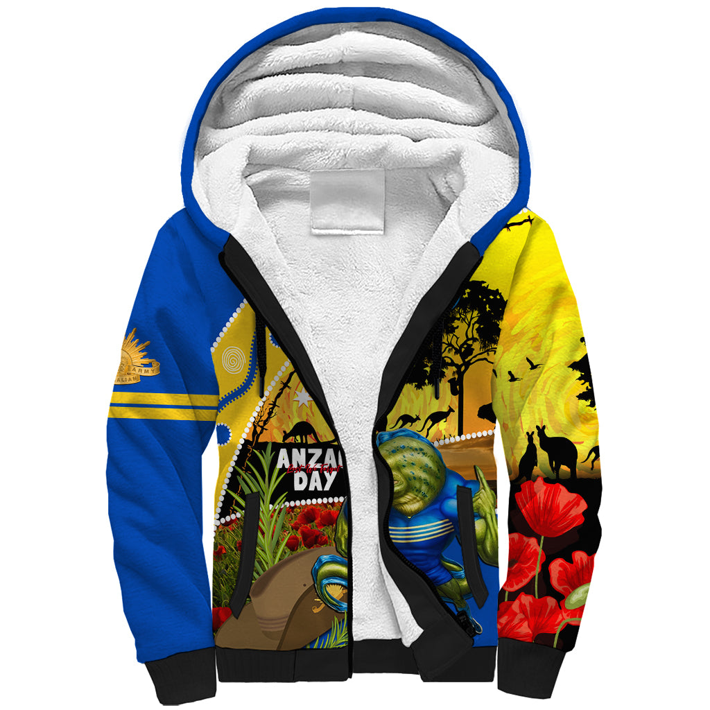 Eels Rugby ANZAC Day Sherpa Hoodie Parra Mascot Rosemary Starry Night