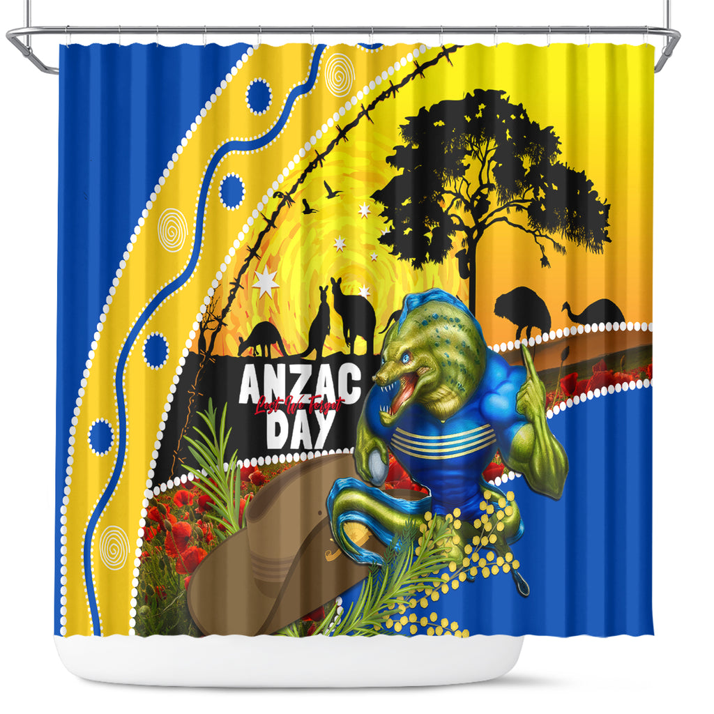 Eels Rugby ANZAC Day Shower Curtain Parra Mascot Rosemary Starry Night