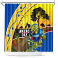 Eels Rugby ANZAC Day Shower Curtain Parra Mascot Rosemary Starry Night