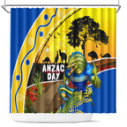 Eels Rugby ANZAC Day Shower Curtain Parra Mascot Rosemary Starry Night