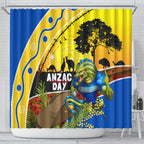 Eels Rugby ANZAC Day Shower Curtain Parra Mascot Rosemary Starry Night
