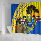Eels Rugby ANZAC Day Shower Curtain Parra Mascot Rosemary Starry Night