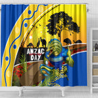 Eels Rugby ANZAC Day Shower Curtain Parra Mascot Rosemary Starry Night