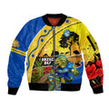 Eels Rugby ANZAC Day Sleeve Zip Bomber Jacket Parra Mascot Rosemary Starry Night