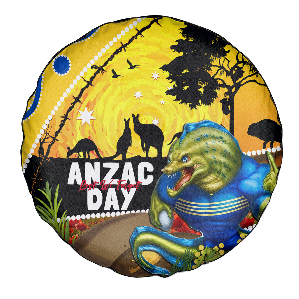 Eels Rugby ANZAC Day Spare Tire Cover Parra Mascot Rosemary Starry Night