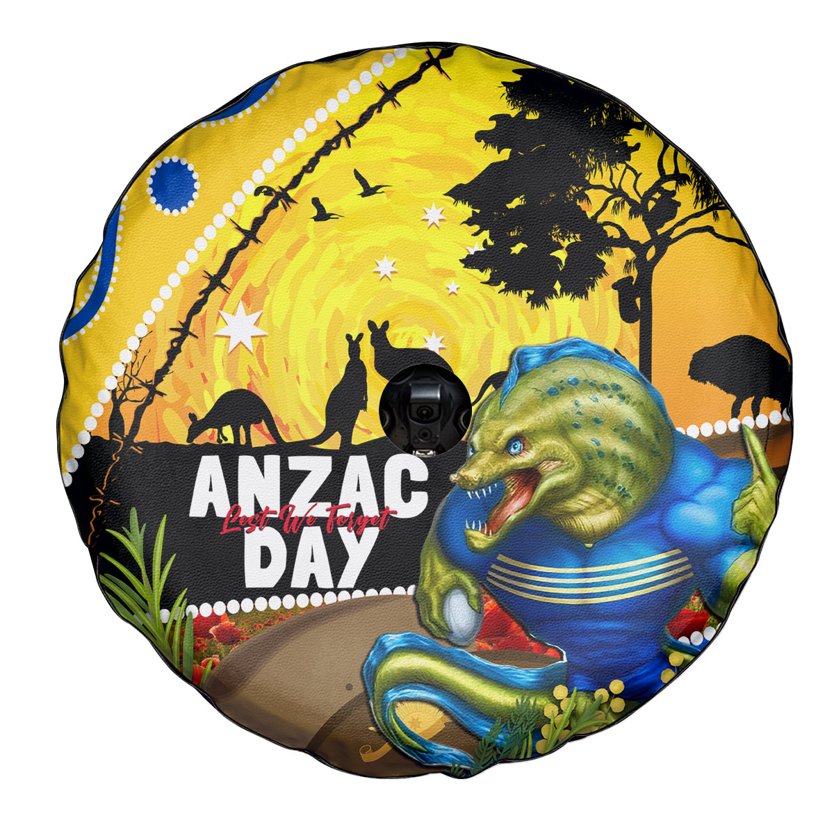 Eels Rugby ANZAC Day Spare Tire Cover Parra Mascot Rosemary Starry Night
