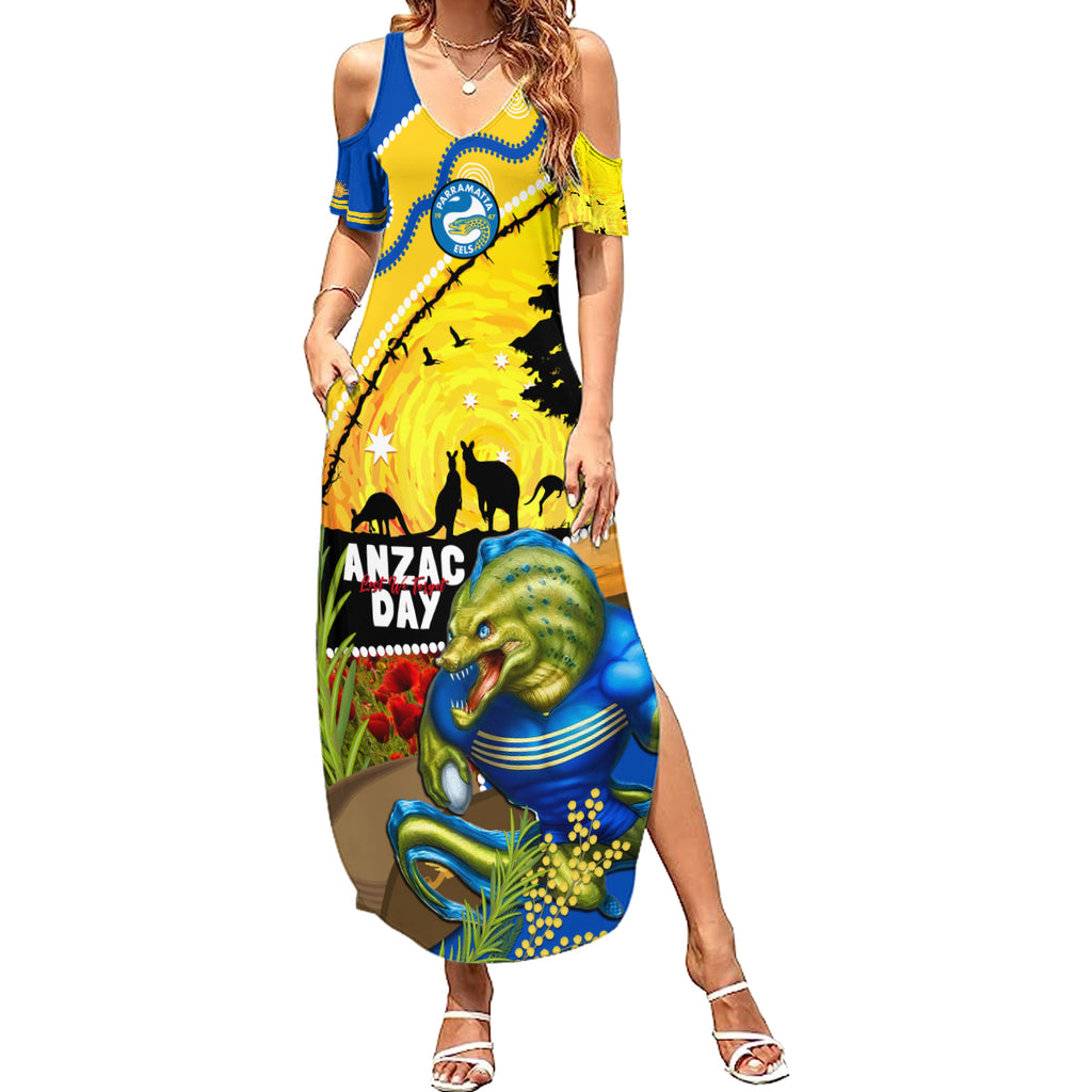 Eels Rugby ANZAC Day Summer Maxi Dress Parra Mascot Rosemary Starry Night