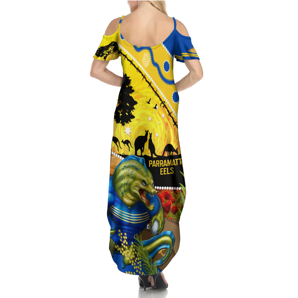 Eels Rugby ANZAC Day Summer Maxi Dress Parra Mascot Rosemary Starry Night