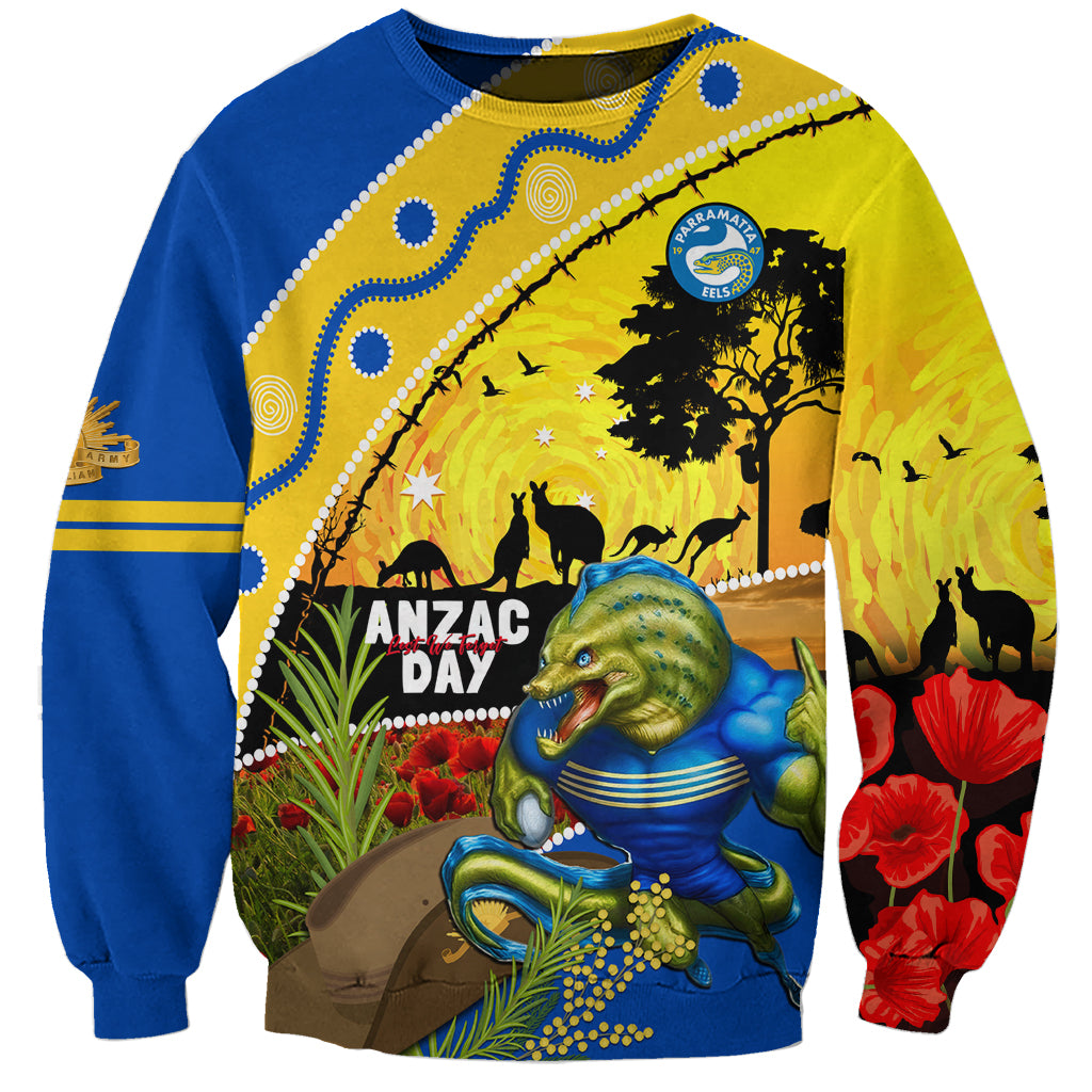 Eels Rugby ANZAC Day Sweatshirt Parra Mascot Rosemary Starry Night