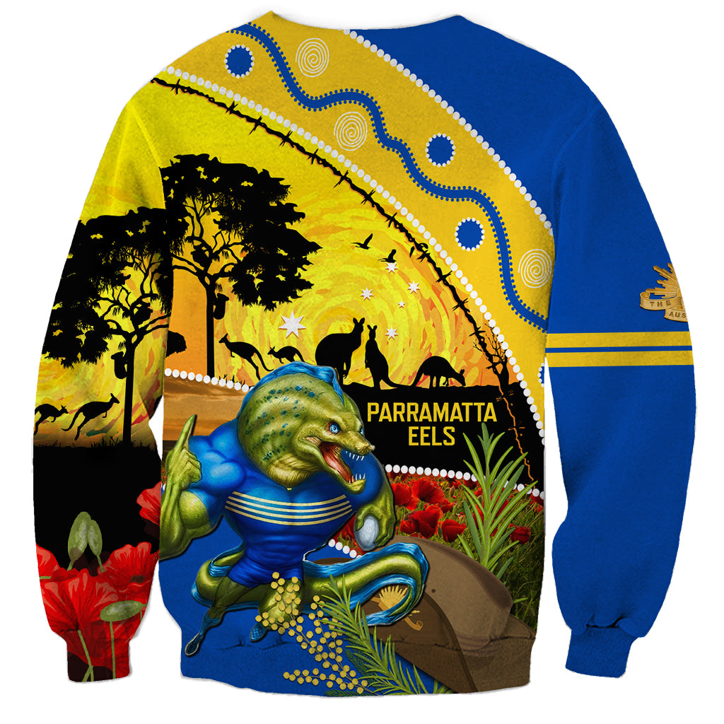 Eels Rugby ANZAC Day Sweatshirt Parra Mascot Rosemary Starry Night