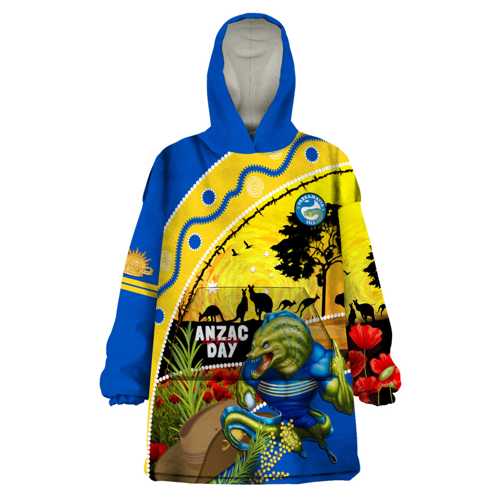 Eels Rugby ANZAC Day Wearable Blanket Hoodie Parra Mascot Rosemary Starry Night