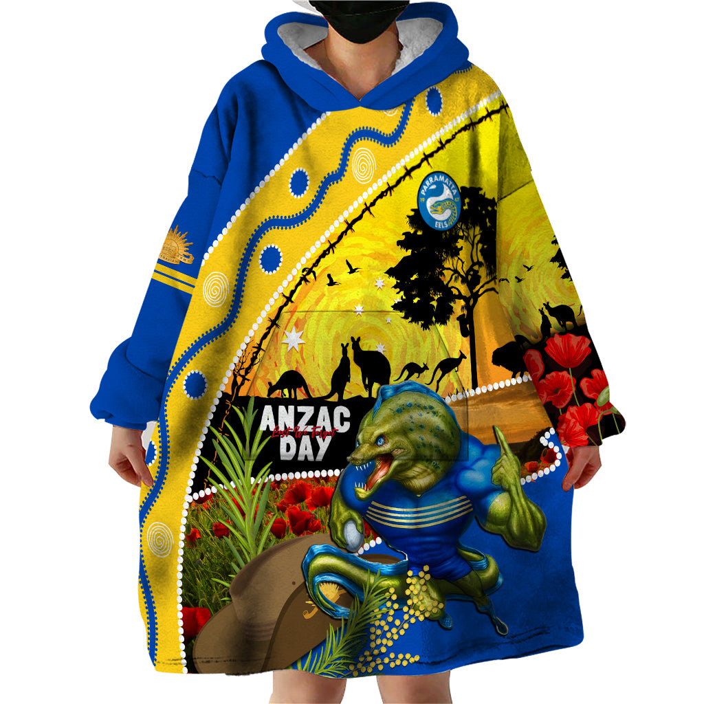 Eels Rugby ANZAC Day Wearable Blanket Hoodie Parra Mascot Rosemary Starry Night