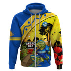 Eels Rugby ANZAC Day Zip Hoodie Parra Mascot Rosemary Starry Night