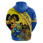 Eels Rugby ANZAC Day Zip Hoodie Parra Mascot Rosemary Starry Night