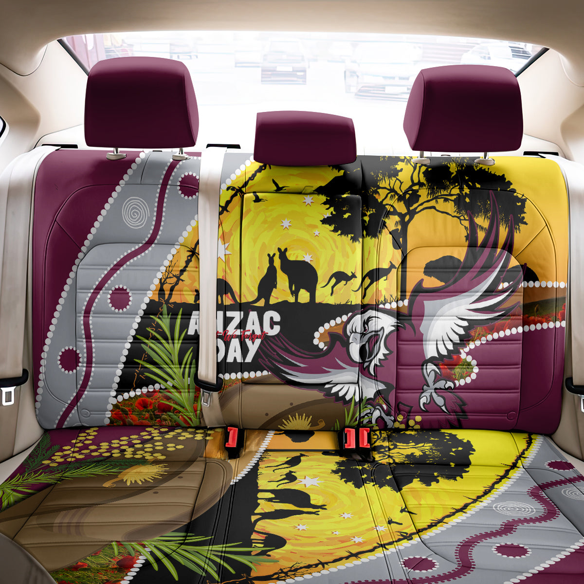 Eagles Rugby ANZAC Day Back Car Seat Cover Silvertails Rosemary Starry Night