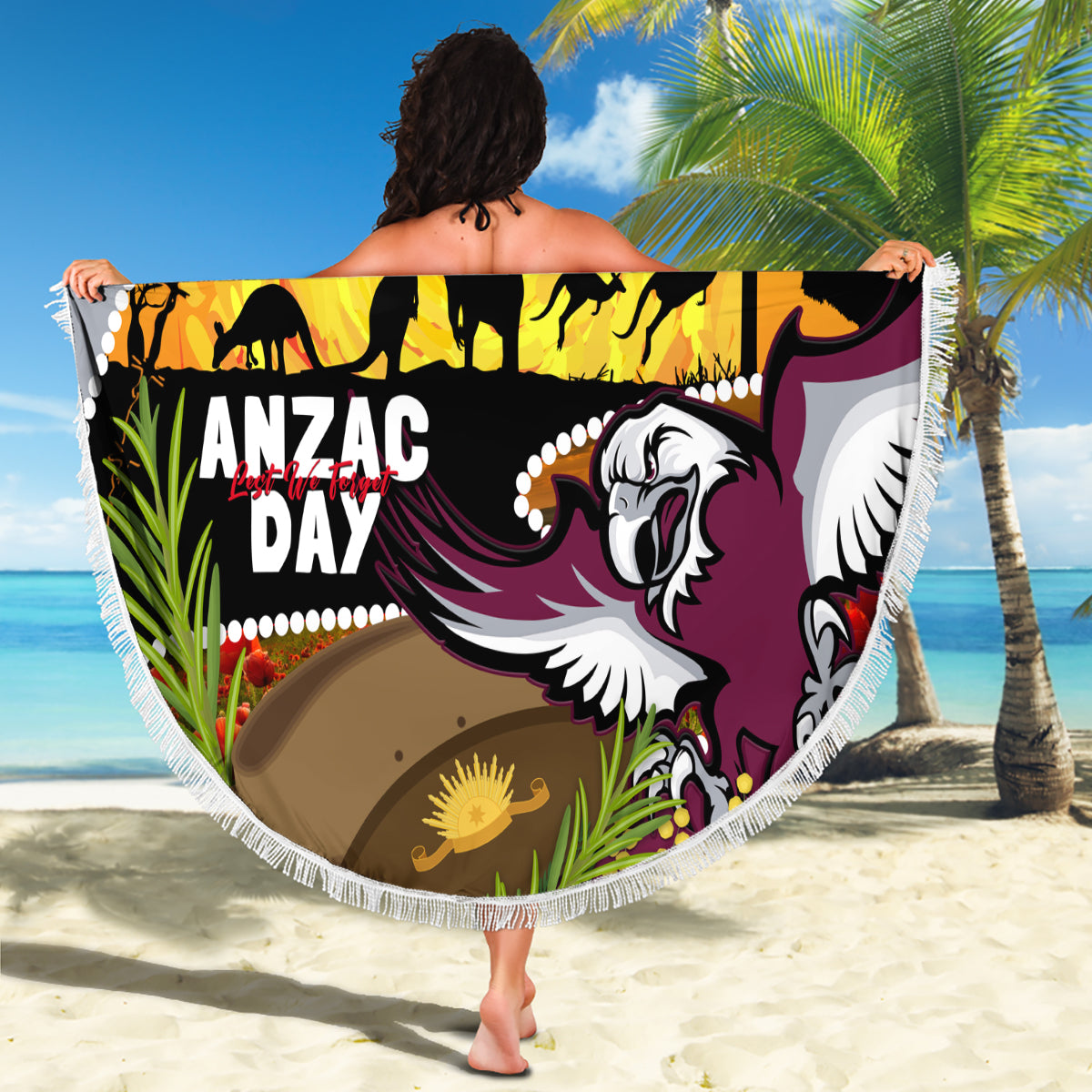 Eagles Rugby ANZAC Day Beach Blanket Silvertails Rosemary Starry Night