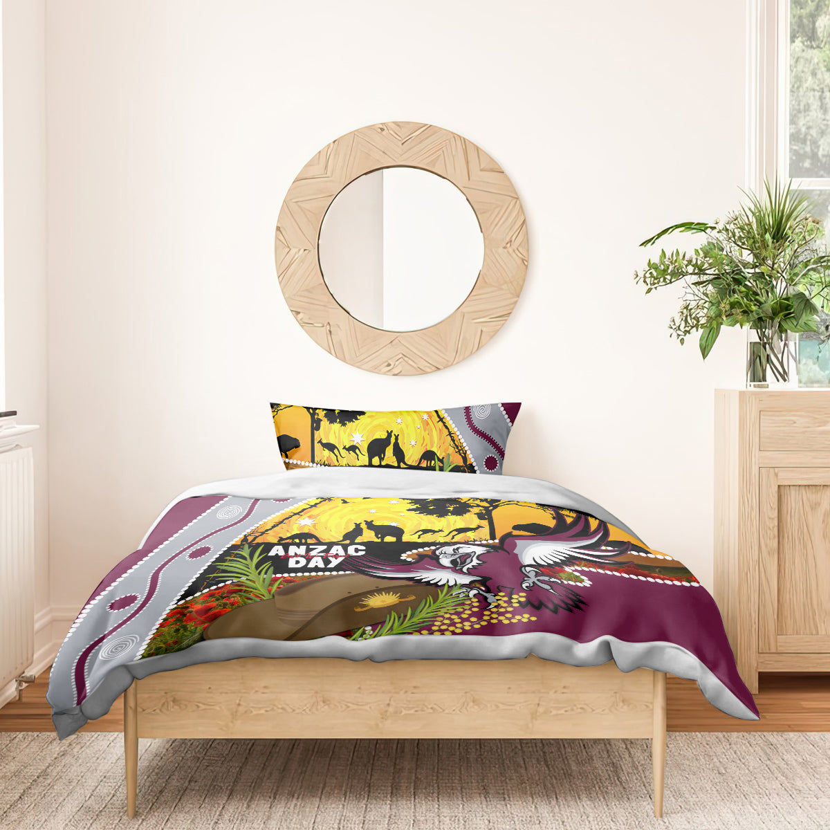 Eagles Rugby ANZAC Day Bedding Set Silvertails Rosemary Starry Night
