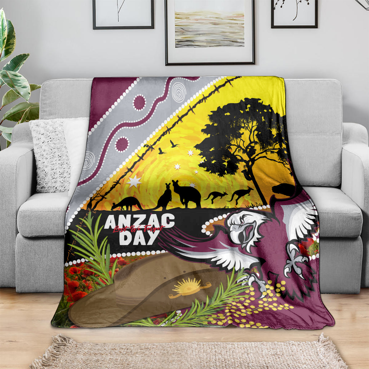 Eagles Rugby ANZAC Day Blanket Silvertails Rosemary Starry Night