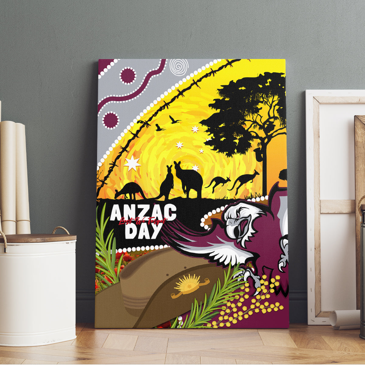 Eagles Rugby ANZAC Day Canvas Wall Art Silvertails Rosemary Starry Night