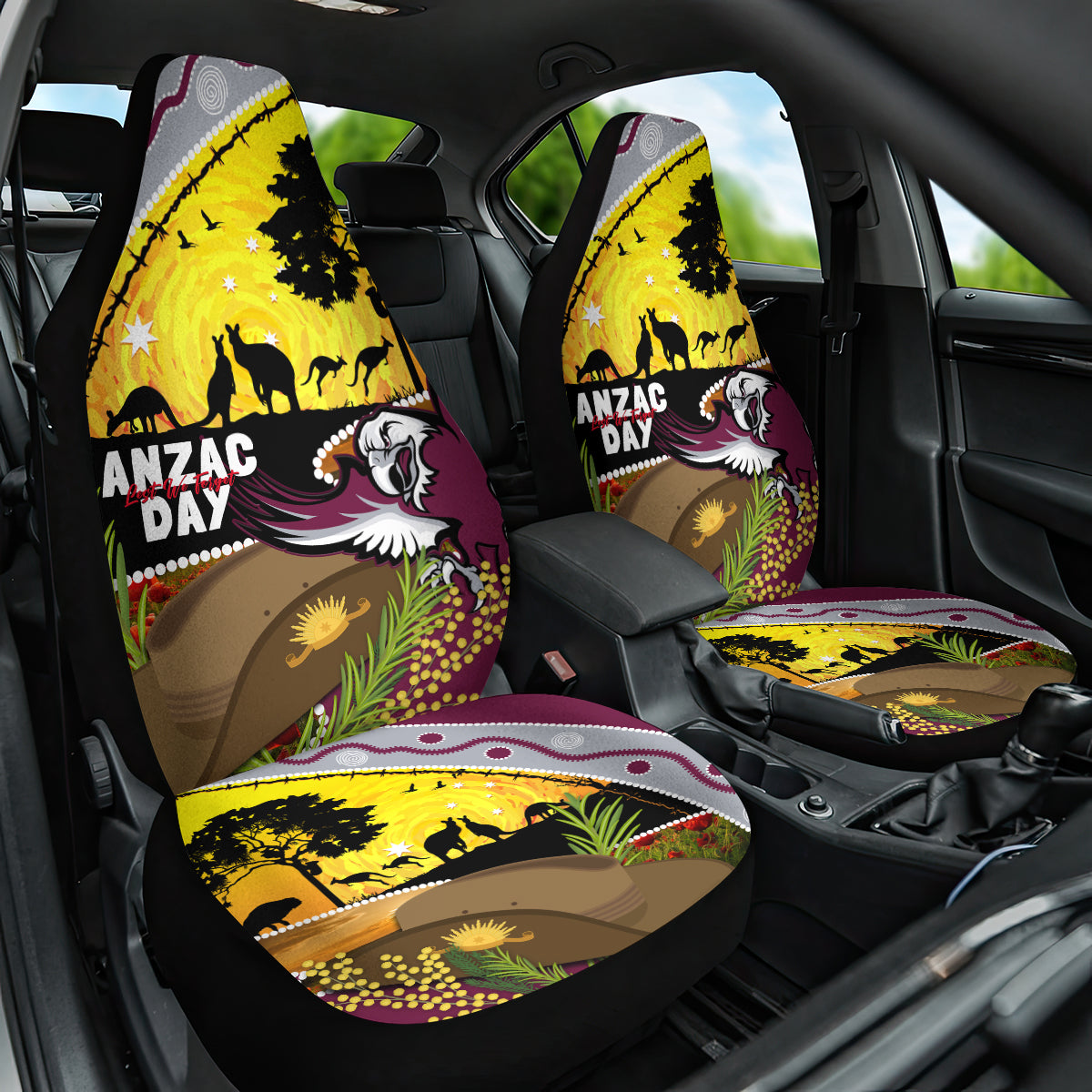 Eagles Rugby ANZAC Day Car Seat Cover Silvertails Rosemary Starry Night