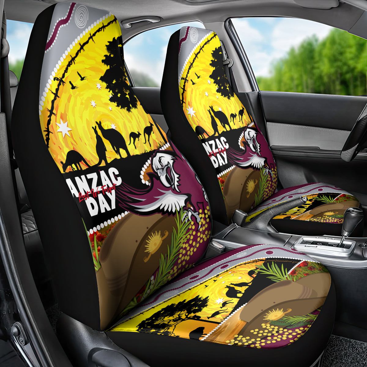 Eagles Rugby ANZAC Day Car Seat Cover Silvertails Rosemary Starry Night