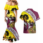 Eagles Rugby ANZAC Day Couples Matching Mermaid Dress and Hawaiian Shirt Silvertails Rosemary Starry Night
