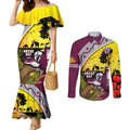 Eagles Rugby ANZAC Day Couples Matching Mermaid Dress and Long Sleeve Button Shirt Silvertails Rosemary Starry Night