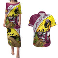 Eagles Rugby ANZAC Day Couples Matching Puletasi and Hawaiian Shirt Silvertails Rosemary Starry Night