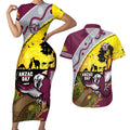 Eagles Rugby ANZAC Day Couples Matching Short Sleeve Bodycon Dress and Hawaiian Shirt Silvertails Rosemary Starry Night