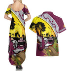Eagles Rugby ANZAC Day Couples Matching Summer Maxi Dress and Hawaiian Shirt Silvertails Rosemary Starry Night