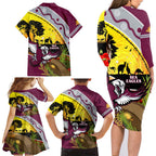 Eagles Rugby ANZAC Day Family Matching Long Sleeve Bodycon Dress and Hawaiian Shirt Silvertails Rosemary Starry Night