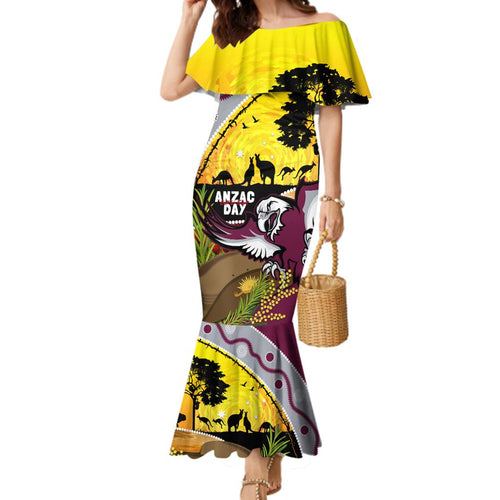 Eagles Rugby ANZAC Day Family Matching Mermaid Dress and Hawaiian Shirt Silvertails Rosemary Starry Night