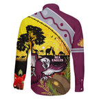 Eagles Rugby ANZAC Day Family Matching Off Shoulder Maxi Dress and Hawaiian Shirt Silvertails Rosemary Starry Night