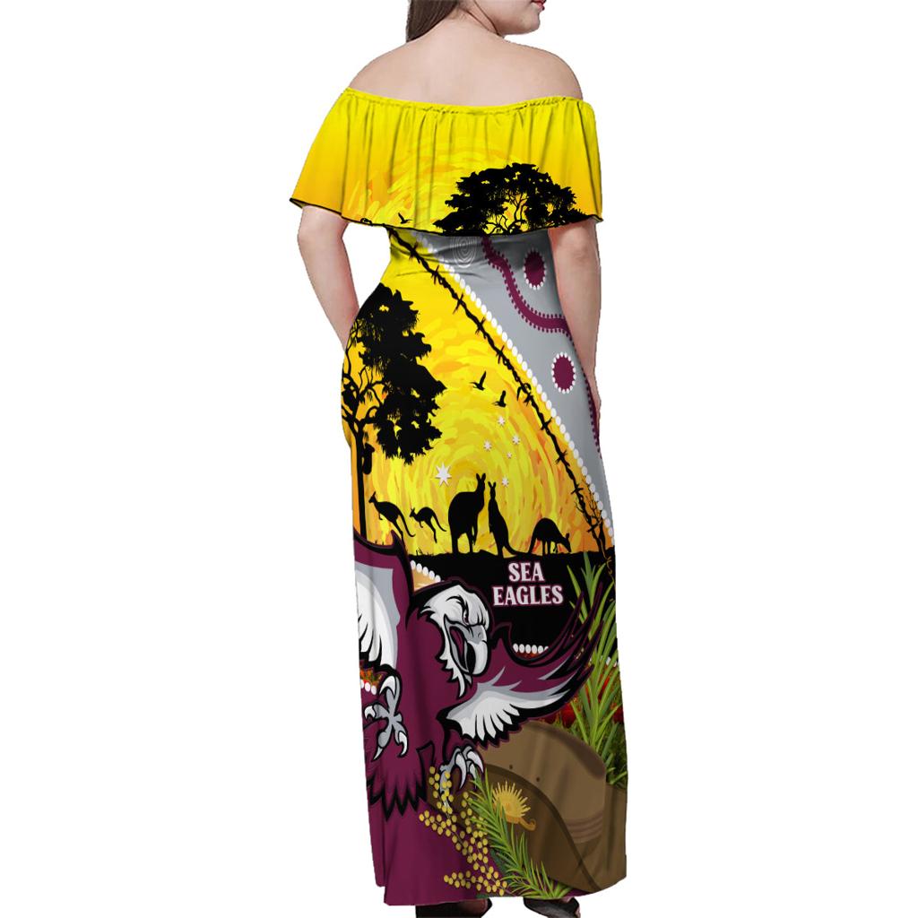 Eagles Rugby ANZAC Day Family Matching Off Shoulder Maxi Dress and Hawaiian Shirt Silvertails Rosemary Starry Night
