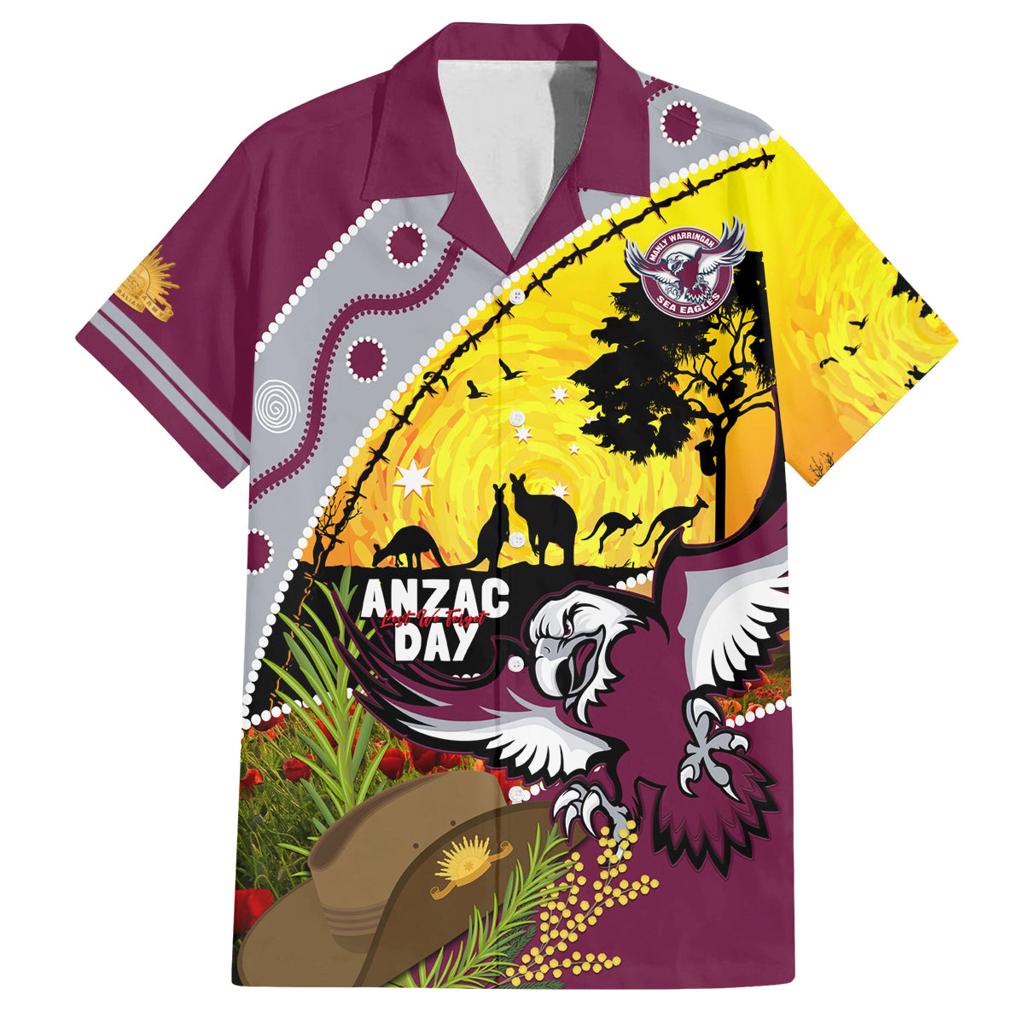 Eagles Rugby ANZAC Day Family Matching Off Shoulder Short Dress and Hawaiian Shirt Silvertails Rosemary Starry Night