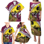 Eagles Rugby ANZAC Day Family Matching Puletasi and Hawaiian Shirt Silvertails Rosemary Starry Night