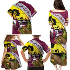Eagles Rugby ANZAC Day Family Matching Puletasi and Hawaiian Shirt Silvertails Rosemary Starry Night