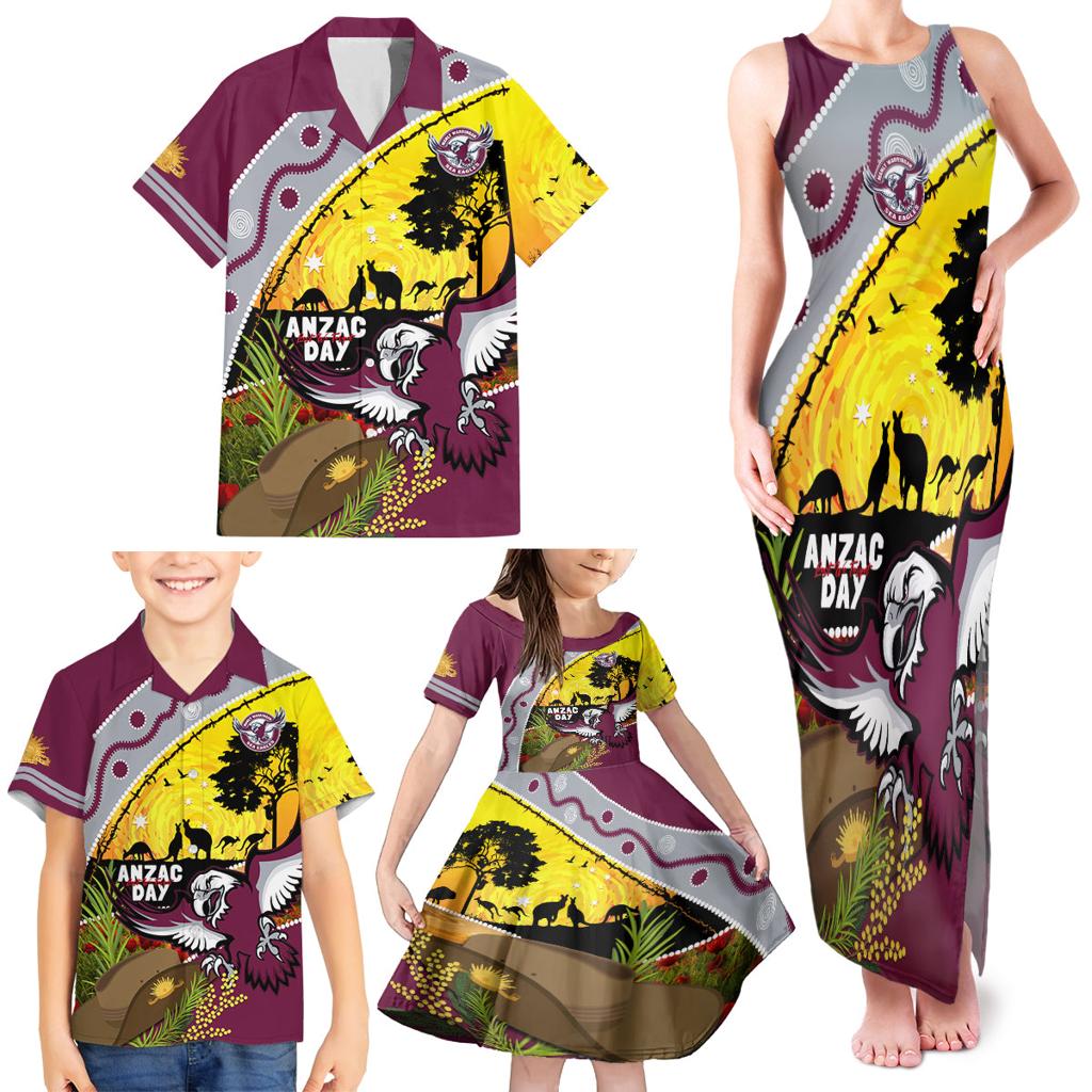 Eagles Rugby ANZAC Day Family Matching Tank Maxi Dress and Hawaiian Shirt Silvertails Rosemary Starry Night