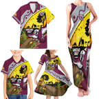 Eagles Rugby ANZAC Day Family Matching Tank Maxi Dress and Hawaiian Shirt Silvertails Rosemary Starry Night