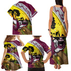 Eagles Rugby ANZAC Day Family Matching Tank Maxi Dress and Hawaiian Shirt Silvertails Rosemary Starry Night