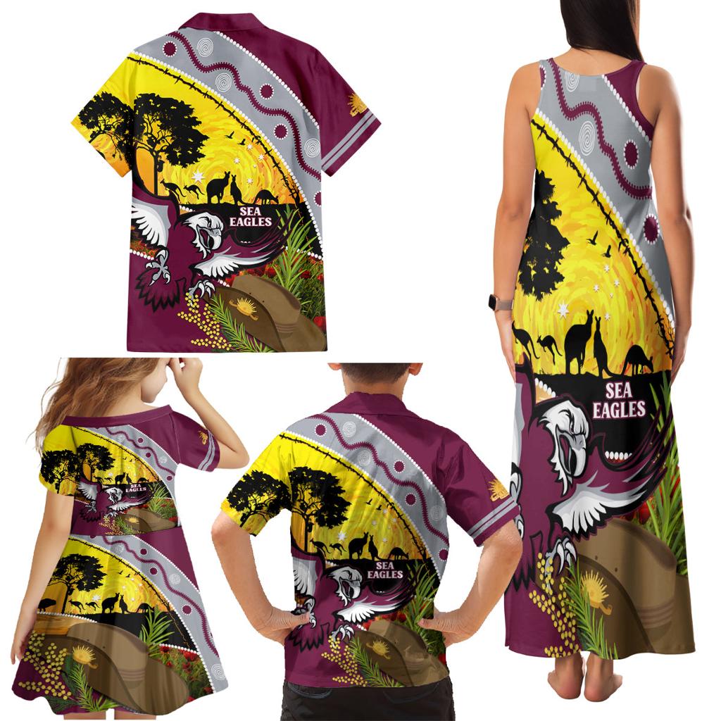 Eagles Rugby ANZAC Day Family Matching Tank Maxi Dress and Hawaiian Shirt Silvertails Rosemary Starry Night