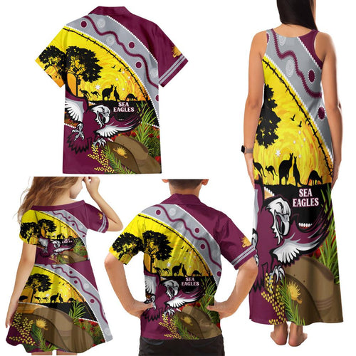 Eagles Rugby ANZAC Day Family Matching Tank Maxi Dress and Hawaiian Shirt Silvertails Rosemary Starry Night