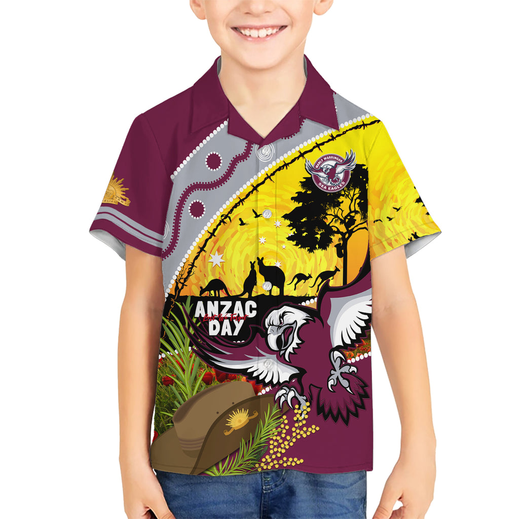 Eagles Rugby ANZAC Day Kid Hawaiian Shirt Silvertails Rosemary Starry Night