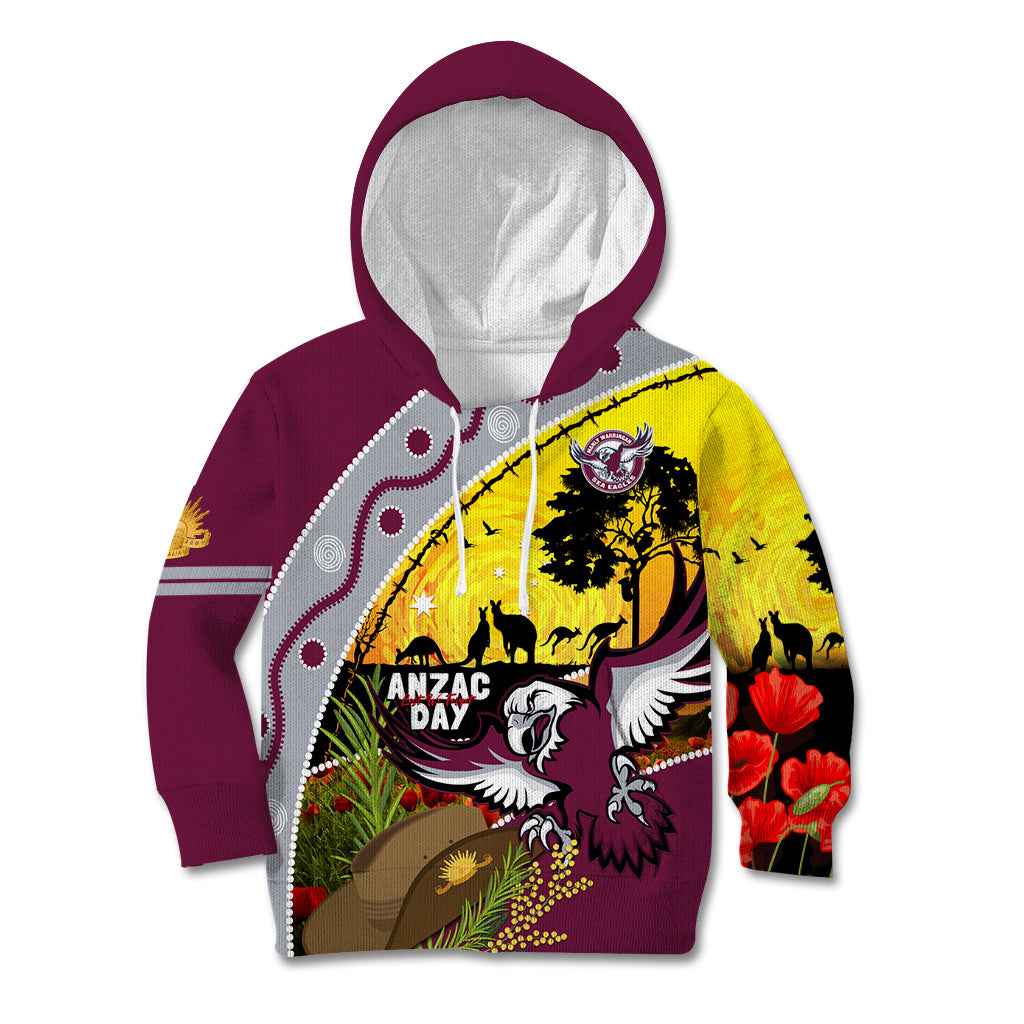 Eagles Rugby ANZAC Day Kid Hoodie Silvertails Rosemary Starry Night